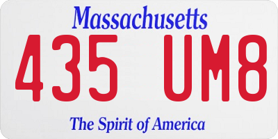 MA license plate 435UM8