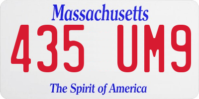 MA license plate 435UM9