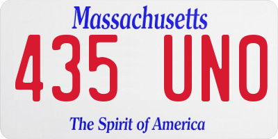 MA license plate 435UN0