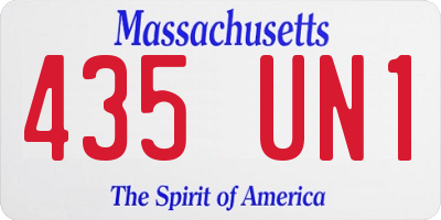 MA license plate 435UN1