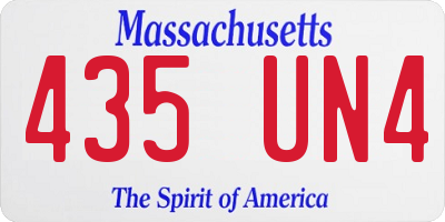 MA license plate 435UN4