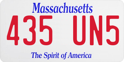 MA license plate 435UN5