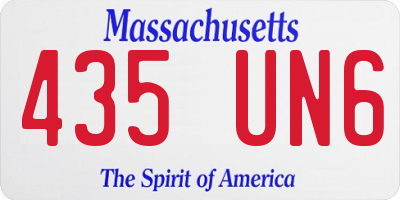 MA license plate 435UN6