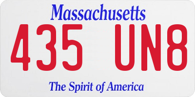 MA license plate 435UN8