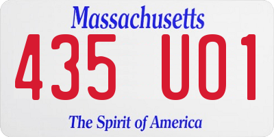 MA license plate 435UO1