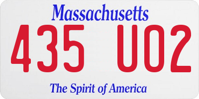 MA license plate 435UO2