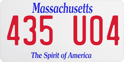 MA license plate 435UO4