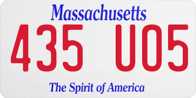 MA license plate 435UO5