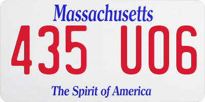 MA license plate 435UO6