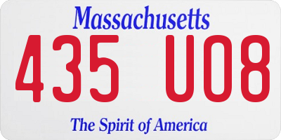 MA license plate 435UO8