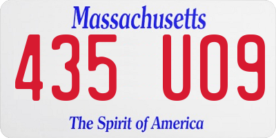 MA license plate 435UO9