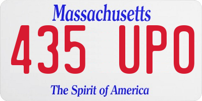 MA license plate 435UP0