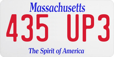 MA license plate 435UP3