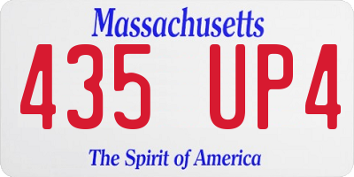 MA license plate 435UP4