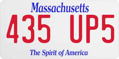 MA license plate 435UP5