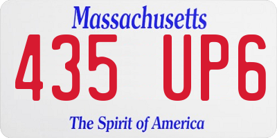 MA license plate 435UP6
