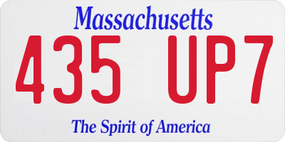 MA license plate 435UP7