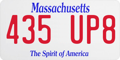 MA license plate 435UP8