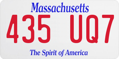 MA license plate 435UQ7