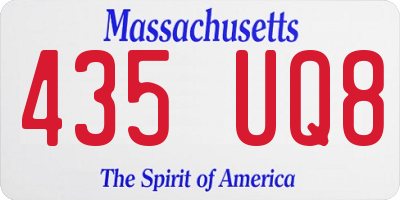 MA license plate 435UQ8