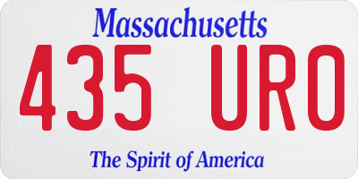 MA license plate 435UR0