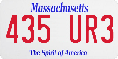 MA license plate 435UR3