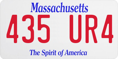 MA license plate 435UR4
