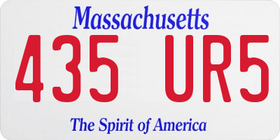 MA license plate 435UR5
