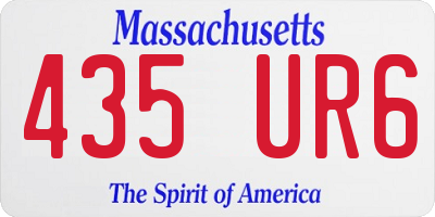 MA license plate 435UR6