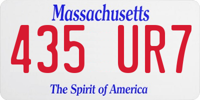 MA license plate 435UR7