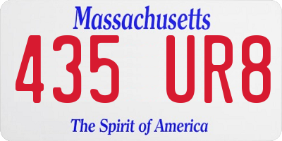 MA license plate 435UR8