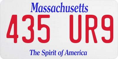 MA license plate 435UR9