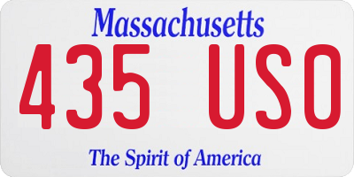 MA license plate 435US0