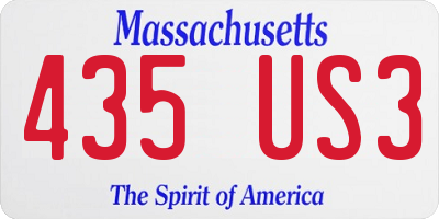 MA license plate 435US3