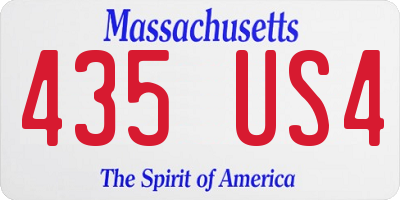 MA license plate 435US4