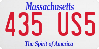 MA license plate 435US5