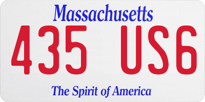MA license plate 435US6