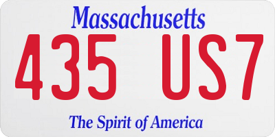 MA license plate 435US7