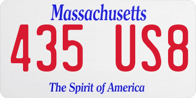 MA license plate 435US8