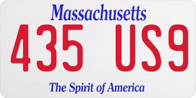 MA license plate 435US9