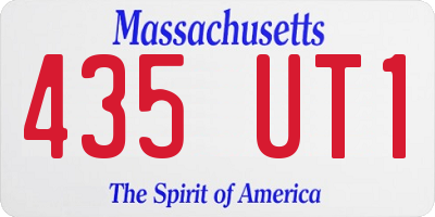 MA license plate 435UT1