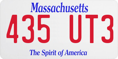 MA license plate 435UT3