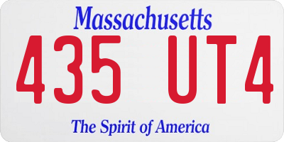 MA license plate 435UT4