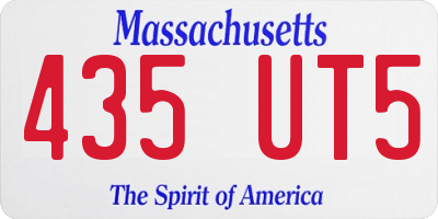 MA license plate 435UT5