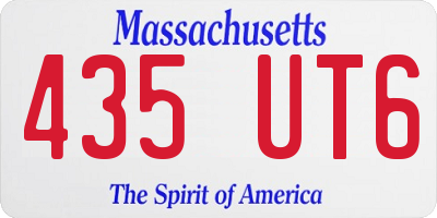 MA license plate 435UT6