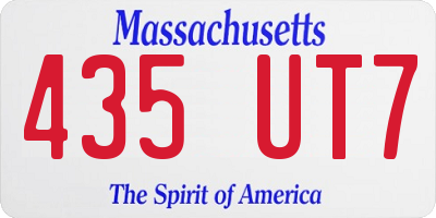MA license plate 435UT7