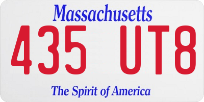 MA license plate 435UT8