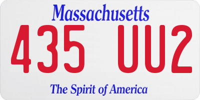 MA license plate 435UU2