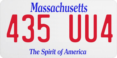 MA license plate 435UU4