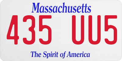 MA license plate 435UU5